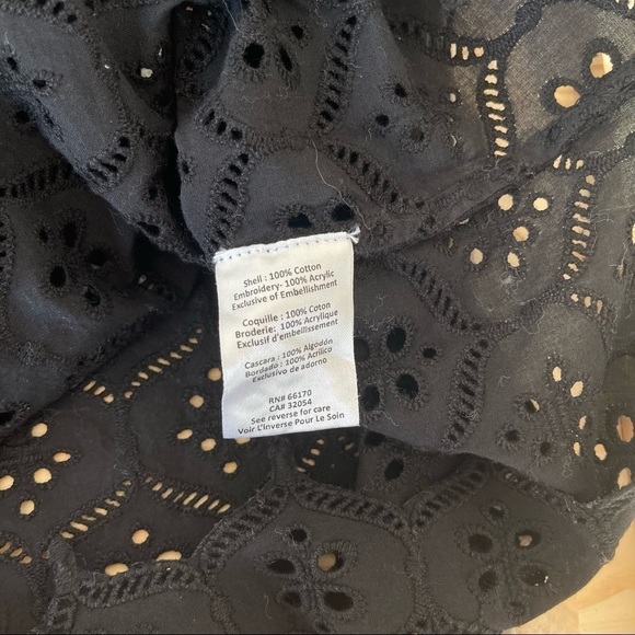 Hemant & Nandita Anthropologie Marva Off Shoulder Black Embroidered Top XS - Picture 13 of 14